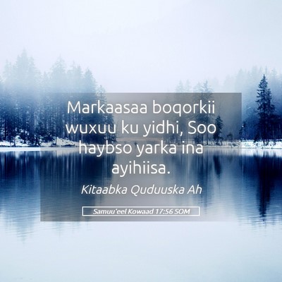 Picture 05 - Samuu'eel Kowaad 17:56 SOM - Markaasaa boqorkii wuxuu ku yidhi, Soo haybso - Bible Verse Picture