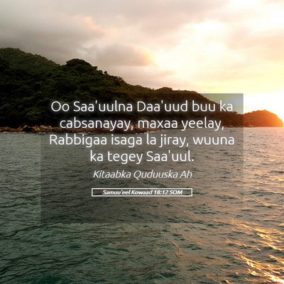Picture 05 - Samuu'eel Kowaad 18:12 SOM - Oo Saa'uulna Daa'uud buu ka cabsanayay, maxaa - Bible Verse Picture