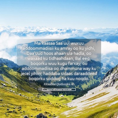 Picture 05 - Samuu'eel Kowaad 18:22 SOM - Markaasaa Saa'uul wuxuu addoommadiisii ku amray - Bible Verse Picture