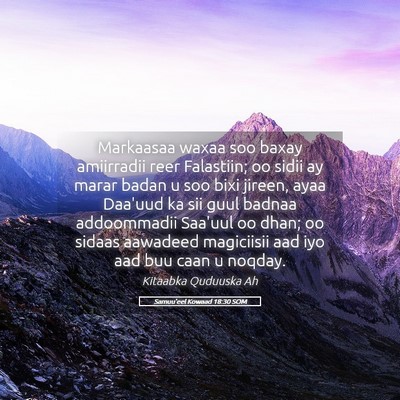 Picture 05 - Samuu'eel Kowaad 18:30 SOM - Markaasaa waxaa soo baxay amiirradii reer - Bible Verse Picture