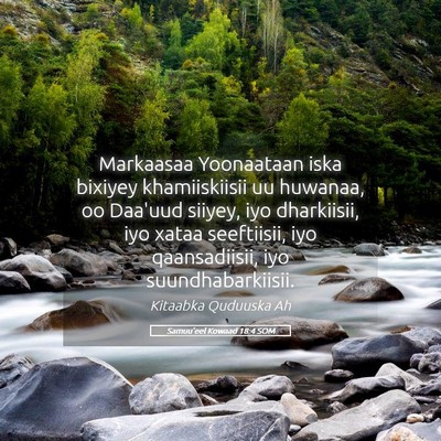 Picture 05 - Samuu'eel Kowaad 18:4 SOM - Markaasaa Yoonaataan iska bixiyey khamiiskiisii - Bible Verse Picture