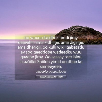 Picture 05 - Samuu'eel Kowaad 2:14 SOM - oo wuxuu ku dhex mudi jiray daawihii, ama - Bible Verse Picture