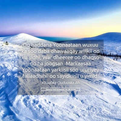 Picture 05 - Samuu'eel Kowaad 20:38 SOM - Oo haddana Yoonaataan wuxuu ka soo daba dhawaaqay - Bible Verse Picture