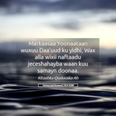 Picture 05 - Samuu'eel Kowaad 20:4 SOM - Markaasaa Yoonaataan wuxuu Daa'uud ku yidhi, Wax - Bible Verse Picture
