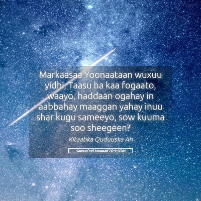 Picture 05 - Samuu'eel Kowaad 20:9 SOM - Markaasaa Yoonaataan wuxuu yidhi, Taasu ha kaa - Bible Verse Picture