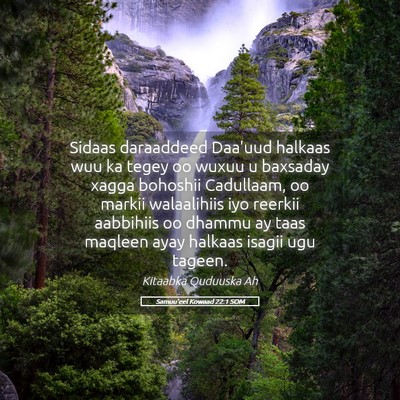 Picture 05 - Samuu'eel Kowaad 22:1 SOM - Sidaas daraaddeed Daa'uud halkaas wuu ka tegey oo - Bible Verse Picture