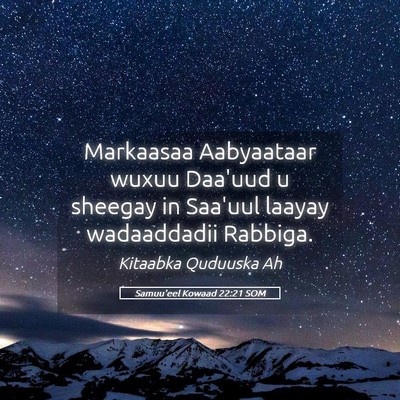 Picture 05 - Samuu'eel Kowaad 22:21 SOM - Markaasaa Aabyaataar wuxuu Daa'uud u sheegay in - Bible Verse Picture