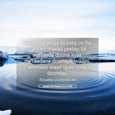 Picture 05 - Samuu'eel Kowaad 22:23 SOM - Haddaba aniga ila joog oo ha cabsan, maxaa - Bible Verse Picture