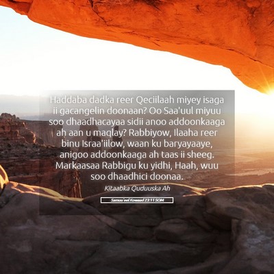 Picture 05 - Samuu'eel Kowaad 23:11 SOM - Haddaba dadka reer Qeciilaah miyey isaga ii - Bible Verse Picture