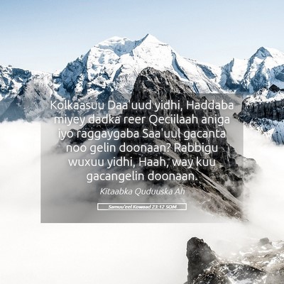 Picture 05 - Samuu'eel Kowaad 23:12 SOM - Kolkaasuu Daa'uud yidhi, Haddaba miyey dadka reer - Bible Verse Picture