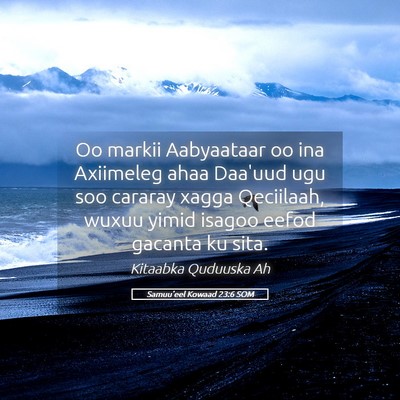 Picture 05 - Samuu'eel Kowaad 23:6 SOM - Oo markii Aabyaataar oo ina Axiimeleg ahaa - Bible Verse Picture