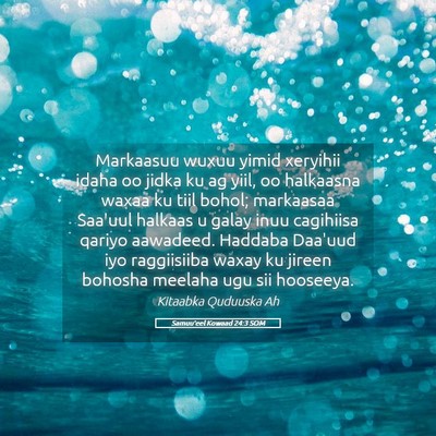 Picture 05 - Samuu'eel Kowaad 24:3 SOM - Markaasuu wuxuu yimid xeryihii idaha oo jidka ku - Bible Verse Picture