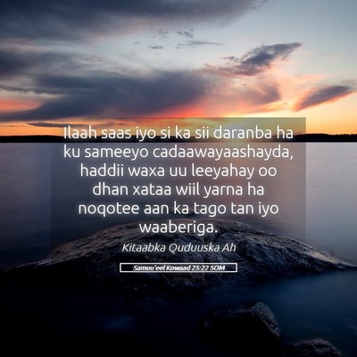Picture 05 - Samuu'eel Kowaad 25:22 SOM - Ilaah saas iyo si ka sii daranba ha ku sameeyo - Bible Verse Picture