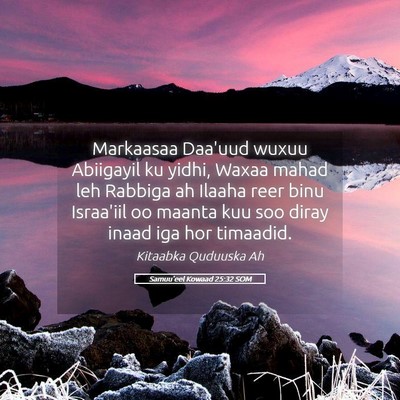 Picture 05 - Samuu'eel Kowaad 25:32 SOM - Markaasaa Daa'uud wuxuu Abiigayil ku yidhi, Waxaa - Bible Verse Picture