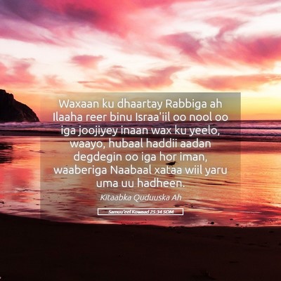 Picture 05 - Samuu'eel Kowaad 25:34 SOM - Waxaan ku dhaartay Rabbiga ah Ilaaha reer binu - Bible Verse Picture