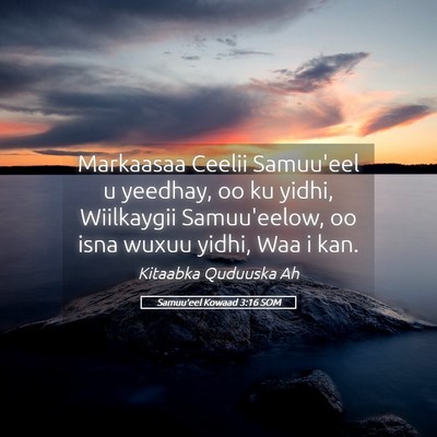 Picture 05 - Samuu'eel Kowaad 3:16 SOM - Markaasaa Ceelii Samuu'eel u yeedhay, oo ku - Bible Verse Picture