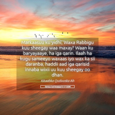 Picture 05 - Samuu'eel Kowaad 3:17 SOM - Markaasuu ku yidhi, Waxa Rabbigu kuu sheegay waa - Bible Verse Picture