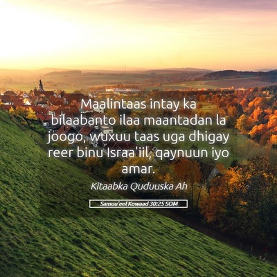 Picture 05 - Samuu'eel Kowaad 30:25 SOM - Maalintaas intay ka bilaabanto ilaa maantadan la - Bible Verse Picture