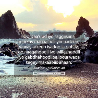 Picture 05 - Samuu'eel Kowaad 30:3 SOM - Oo Daa'uud iyo raggiisiina markay magaaladii - Bible Verse Picture