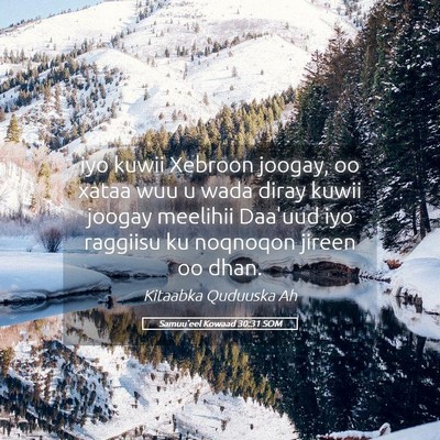 Picture 05 - Samuu'eel Kowaad 30:31 SOM - iyo kuwii Xebroon joogay, oo xataa wuu u wada - Bible Verse Picture