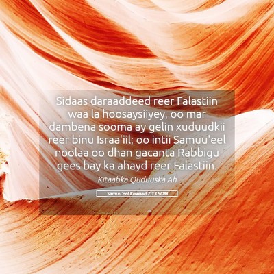 Picture 05 - Samuu'eel Kowaad 7:13 SOM - Sidaas daraaddeed reer Falastiin waa la - Bible Verse Picture