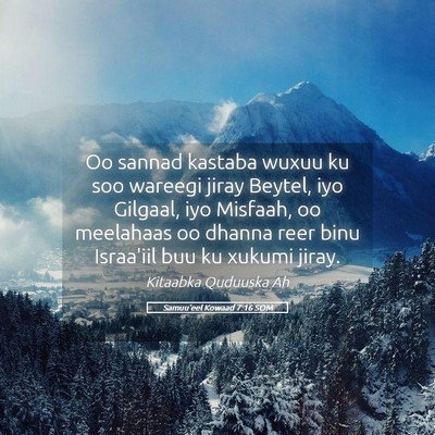 Picture 05 - Samuu'eel Kowaad 7:16 SOM - Oo sannad kastaba wuxuu ku soo wareegi jiray - Bible Verse Picture