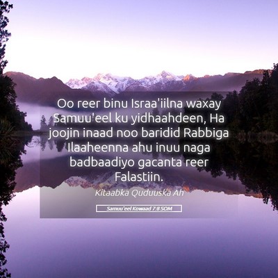 Picture 05 - Samuu'eel Kowaad 7:8 SOM - Oo reer binu Israa'iilna waxay Samuu'eel ku - Bible Verse Picture