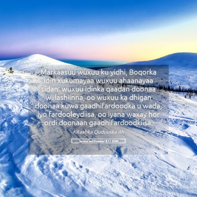 Picture 05 - Samuu'eel Kowaad 8:11 SOM - Markaasuu wuxuu ku yidhi, Boqorka idin xukumayaa - Bible Verse Picture