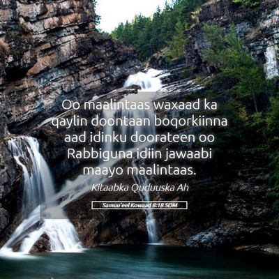 Picture 05 - Samuu'eel Kowaad 8:18 SOM - Oo maalintaas waxaad ka qaylin doontaan - Bible Verse Picture