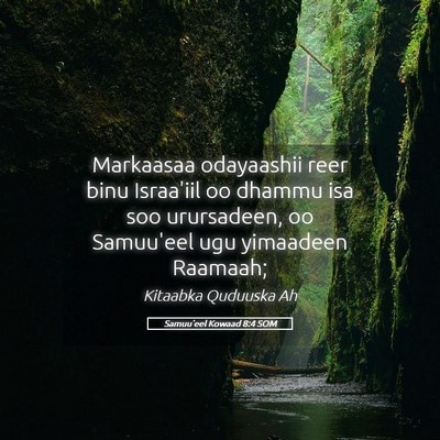 Picture 05 - Samuu'eel Kowaad 8:4 SOM - Markaasaa odayaashii reer binu Israa'iil oo - Bible Verse Picture
