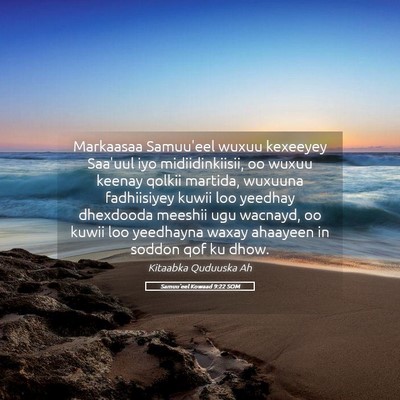 Picture 05 - Samuu'eel Kowaad 9:22 SOM - Markaasaa Samuu'eel wuxuu kexeeyey Saa'uul iyo - Bible Verse Picture