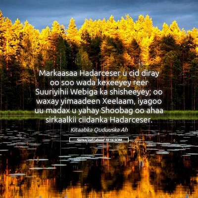 Picture 05 - Samuu'eel Labaad 10:16 SOM - Markaasaa Hadarceser u cid diray oo soo wada - Bible Verse Picture