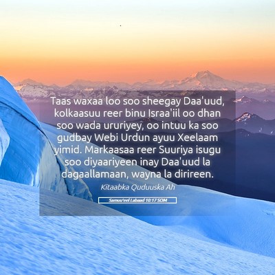 Picture 05 - Samuu'eel Labaad 10:17 SOM - Taas waxaa loo soo sheegay Daa'uud, kolkaasuu - Bible Verse Picture