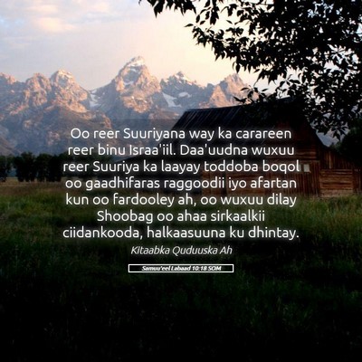 Picture 05 - Samuu'eel Labaad 10:18 SOM - Oo reer Suuriyana way ka carareen reer binu - Bible Verse Picture