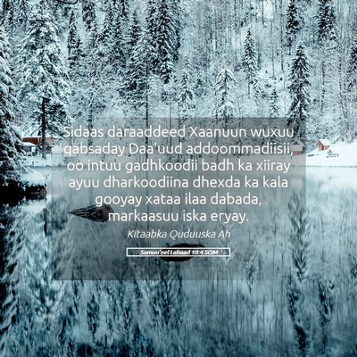 Picture 05 - Samuu'eel Labaad 10:4 SOM - Sidaas daraaddeed Xaanuun wuxuu qabsaday Daa'uud - Bible Verse Picture