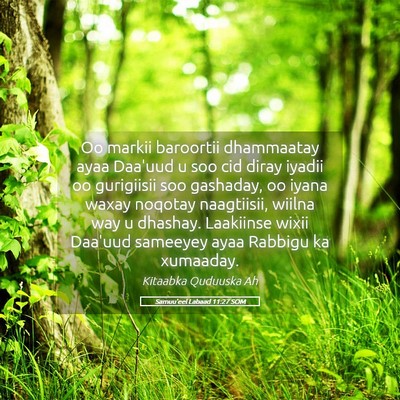 Picture 05 - Samuu'eel Labaad 11:27 SOM - Oo markii baroortii dhammaatay ayaa Daa'uud u soo - Bible Verse Picture