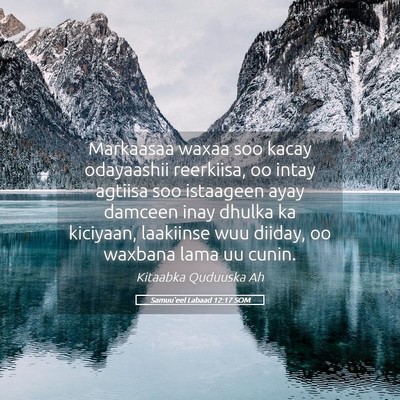 Picture 05 - Samuu'eel Labaad 12:17 SOM - Markaasaa waxaa soo kacay odayaashii reerkiisa, - Bible Verse Picture