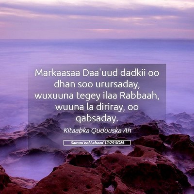 Picture 05 - Samuu'eel Labaad 12:29 SOM - Markaasaa Daa'uud dadkii oo dhan soo urursaday, - Bible Verse Picture