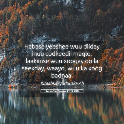 Picture 05 - Samuu'eel Labaad 13:14 SOM - Habase yeeshee wuu diiday inuu codkeedii maqlo, - Bible Verse Picture