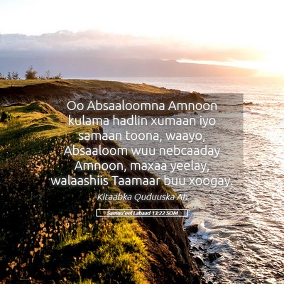 Picture 05 - Samuu'eel Labaad 13:22 SOM - Oo Absaaloomna Amnoon kulama hadlin xumaan iyo - Bible Verse Picture