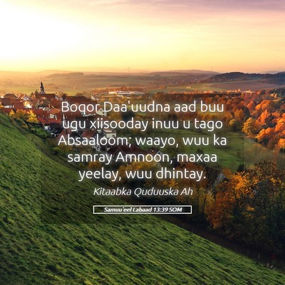 Picture 05 - Samuu'eel Labaad 13:39 SOM - Boqor Daa'uudna aad buu ugu xiisooday inuu u tago - Bible Verse Picture