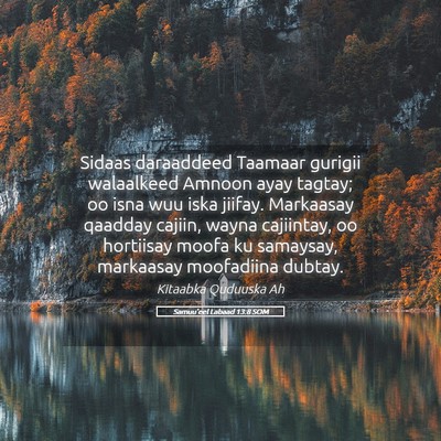 Picture 05 - Samuu'eel Labaad 13:8 SOM - Sidaas daraaddeed Taamaar gurigii walaalkeed - Bible Verse Picture
