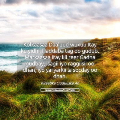 Picture 05 - Samuu'eel Labaad 15:22 SOM - Kolkaasaa Daa'uud wuxuu Itay ku yidhi, Haddaba - Bible Verse Picture
