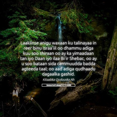 Picture 05 - Samuu'eel Labaad 17:11 SOM - Laakiinse anigu waxaan ku talinayaa in reer binu - Bible Verse Picture