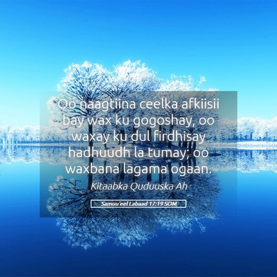 Picture 05 - Samuu'eel Labaad 17:19 SOM - Oo naagtiina ceelka afkiisii bay wax ku gogoshay, - Bible Verse Picture