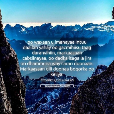 Picture 05 - Samuu'eel Labaad 17:2 SOM - oo waxaan u imanayaa intuu daallan yahay oo - Bible Verse Picture
