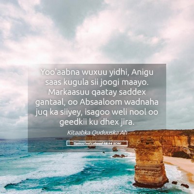 Picture 05 - Samuu'eel Labaad 18:14 SOM - Yoo'aabna wuxuu yidhi, Anigu saas kugula sii - Bible Verse Picture