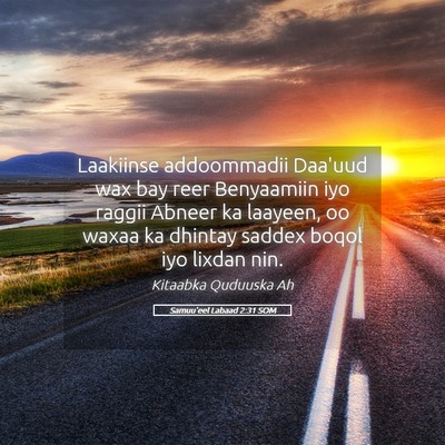 Picture 05 - Samuu'eel Labaad 2:31 SOM - Laakiinse addoommadii Daa'uud wax bay reer - Bible Verse Picture