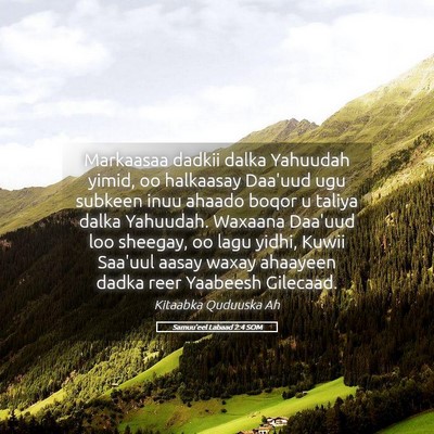 Picture 05 - Samuu'eel Labaad 2:4 SOM - Markaasaa dadkii dalka Yahuudah yimid, oo - Bible Verse Picture