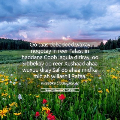 Picture 05 - Samuu'eel Labaad 21:18 SOM - Oo taas dabadeed waxay noqotay in reer Falastiin - Bible Verse Picture
